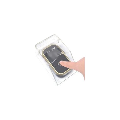 Sonnette sans fil étanche transparente pour bouton extérieur de porte – kit complet avec boîtier résistant pluie/neige, installation facile (1/5)