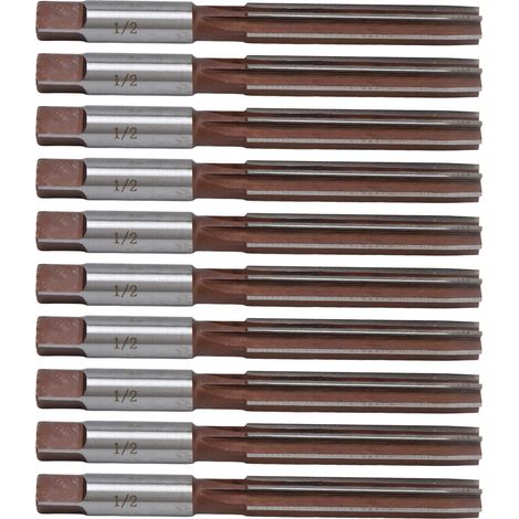 Lot de 10 Alésoirs à Main 6 Lames 1/2 Pouce en Acier 9SiCr, Outillage de Finition pour Plastique, Bois et Métal (1/5)