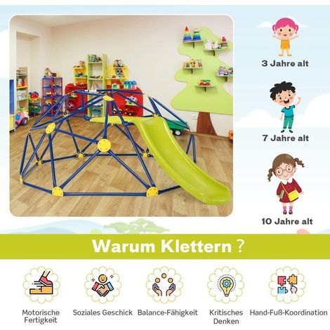 Structure sécurisée dôme d'escalade avec toboggan pour enfants aire de jeux extérieure pour grimper et glisser (1/5)