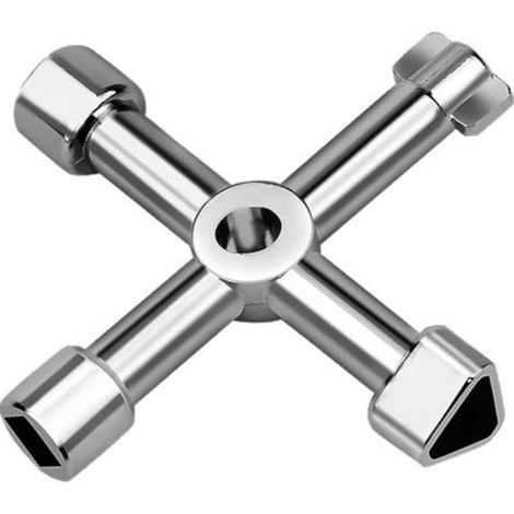 CHIAVE MULTIUSO QUADRI GAS ACQUA ELETTRICITA - ZAMA NICHELATA - 5 pezzi