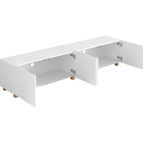 Meuble TV 4 portes – Relief arqué 3D, pieds métalliques, rangement spacieux, style minimaliste (1/5)