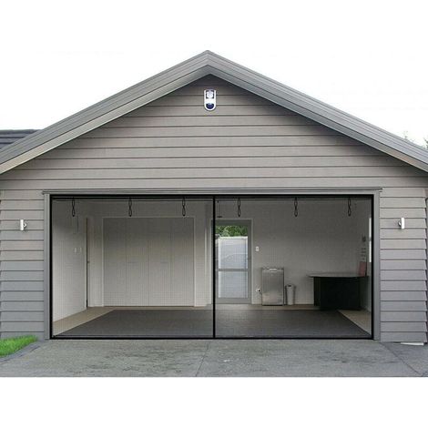 Garagentor-Fliegengitter – Magnetverschluss, 4,9 x 2,1 m, beschwerter Boden, selbstschließend, BISBISOUS (1/5)