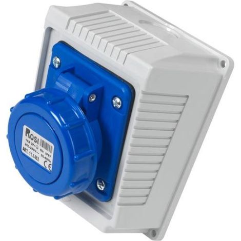 Presa industriale da parete, 230V, 2P+T, 16A, IP67 - Rosi 11.1452