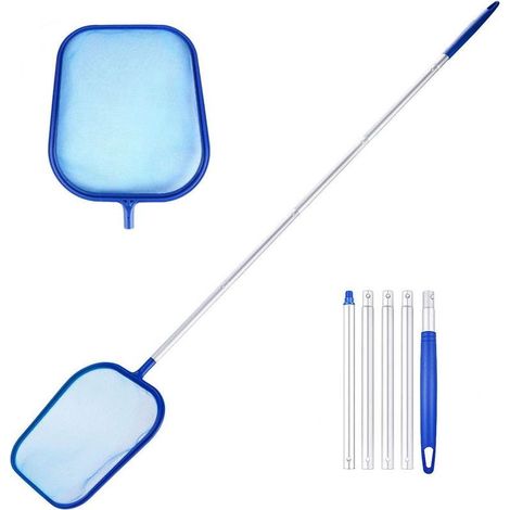 Épuisettes de Surface pour Piscine, Piscine en Maille Filet Outil epuisette Bassin écumoire Feuille 122cm, Épuisettes pour ramassage des Feuilles (1/5)