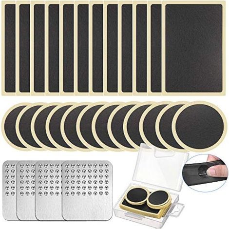 Kit de Réparation Pneu Vélo Auto-Adhésif Sans Colle avec Râpe Métallique pour Chambre à Air VTT et Route (1/5)