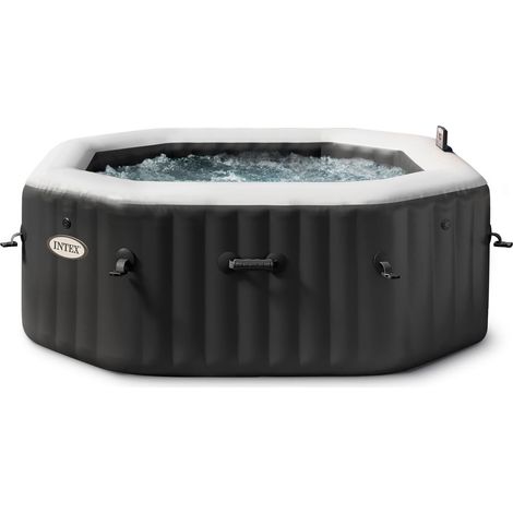 piscina idromassaggio gonfiabile intex "pure spa jet bubble deluxe" nero 4 persone 180x180x71 cm - cod. 28458 (1/10)