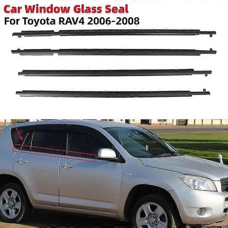 4-teiliges Set Autofenster-Gummidichtungsstreifen, seitliche Wetterdichtung, regensichere Wetterdichtung für Toyota RAV4 2006-2008