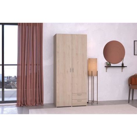Parisot Armoire VARIA chêne et blanc 80.7 cm largeur (1/5)
