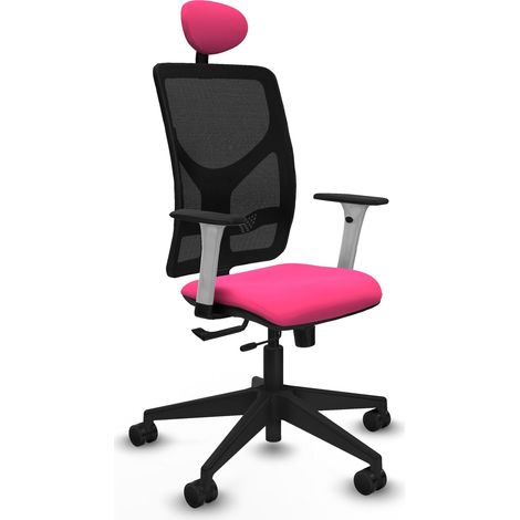 Silla de oficina piqueras y crespo Motilla cuero sintético negro brazos blancos (1/2)