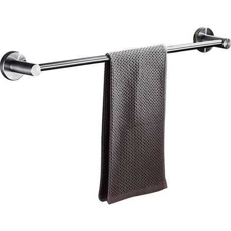 Porte-serviettes mural simple en acier inoxydable brossé, d 80 cm, 90 cm, 100 cm, 110 cm et 120 cm, pour cuisine, salle de bain et toilettes (1/5)