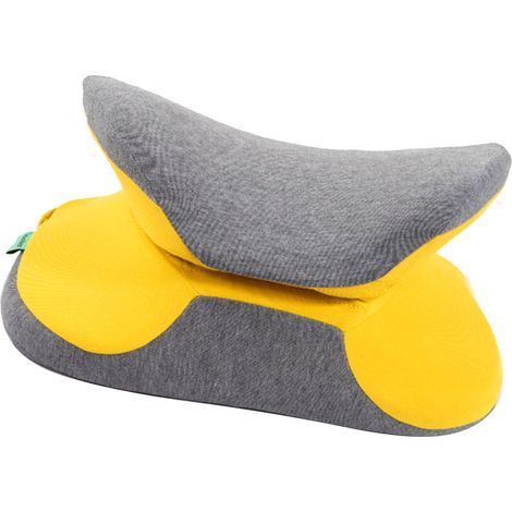Oreiller de sieste en mousse à mémoire de forme, oreiller de bureau/sommeil pour l'école, jaune citron, 38 x 33 x 15 cm (1/5)
