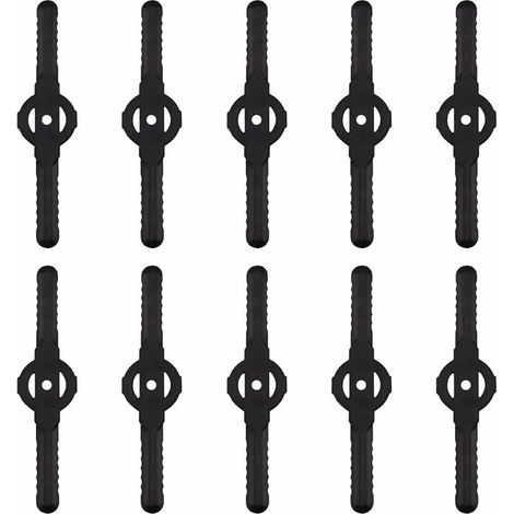 UlisemLame plastique coupe bordure, 10 pcs Lames En Plastique Cutter Remplacer Pour ensemble doutils de coupe-herbe sans fil, remplacement de lames de coupe de tondeuse à gazon en plastique(noir) (1/4)