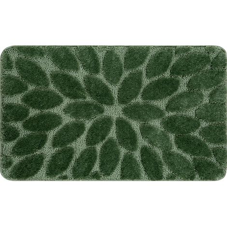 Badteppich SUPREME STONES, Steine, rutschfest, weich – grün green 50x80 cm