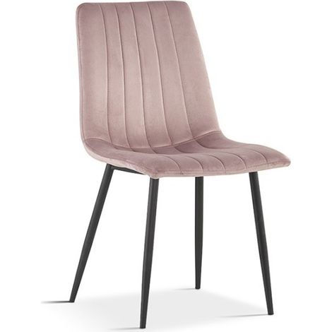 Chaise BRUCE Velours Rose, dimensions: H86 x L45 x P55 cm, idéal pour une salle à manger design et moderne