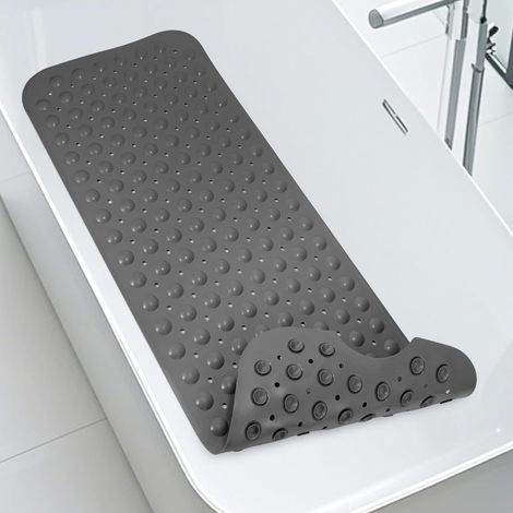 Tapis De Bain Anti-Dérapant - 100 x 40 Cm - Avec Ventouses Et Trous D’Évacuation - En PVC Souple - Pour Baignoire Et Douche - 1 Pièce (1/5)