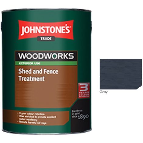 Johnstones Trade Woodworks Shed and Fence Paint - 5 Litre - Grey