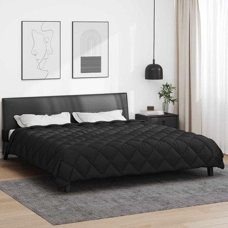 Winterbettdecke Schwarz 240 x 260 cm Mikrofaser