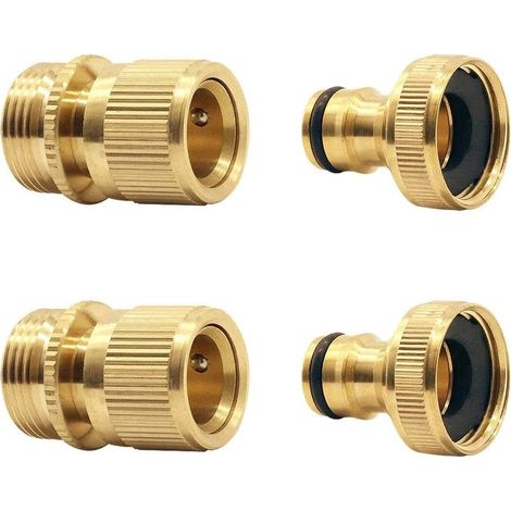 Tuyau d'arrosage raccord Rapide Extensible Tuyau d'arrosage Male A Femelle Adaptateur Connecteur pour Robinet et Jet (2SETS) (1/5)
