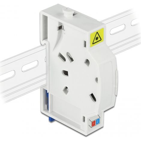 Delock Caja de conexiÃ³n de fibra Ã³ptica para carril DIN 2 x SC Simplex o LC Duplex