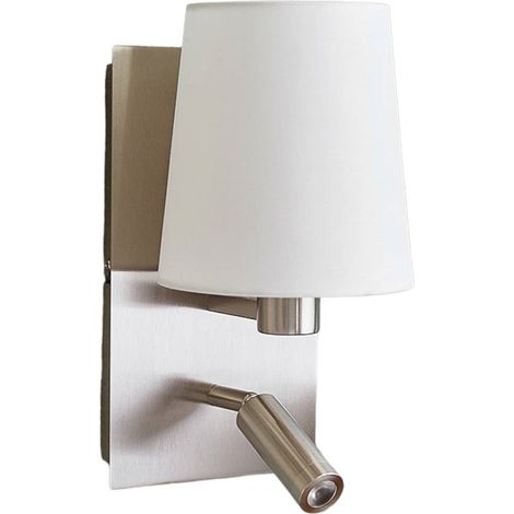 Lindby Lámpara de pared 'Aiden' en Blanco Textura, Tela, Tejido, Seda