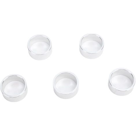 Lot de 5 entretoises de direction pour vélo, sans filetage, en alliage d'aluminium, compatibles avec les fourches de 28,6 mm (épaisseur 15 mm, couleur argent).