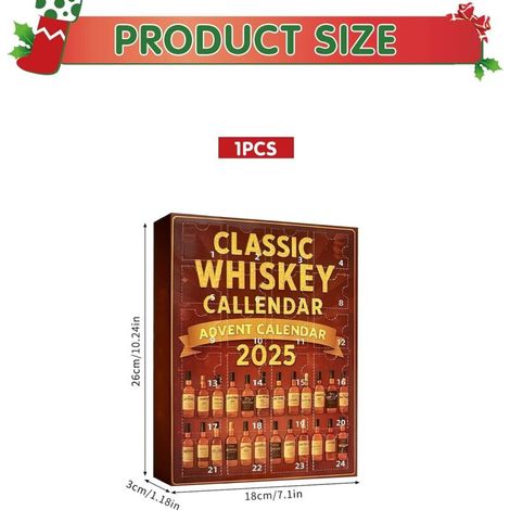 Calendrier de L'avent Whisky 2025,Calendrier de l'Avent 3D 2025 Whisky 24 Jours,Compte à Rebours de 24 Jours Sans Répétition,pour Homme,Papa,Femme,Amateur de Vin(A)