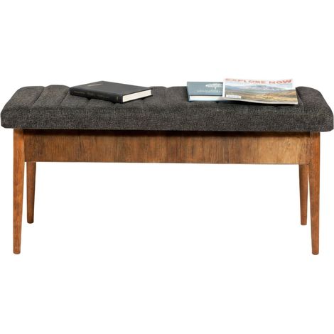 Bank Arielli, Tragkraft 130 kg, Gestellfarbe Blau, Sitzhöhe 48 cm, 110x40x48h cm Nussbaum Braun