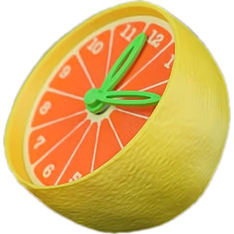 Geräuschlose, dekorative orangefarbene Tischuhr, ein hübsches Accessoire für Möbel und Nachttische