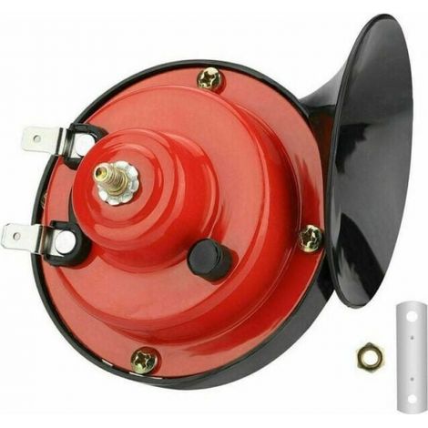 Klaxon de train 12 V 300 dB étanche pour moto camion train bateau voiture SUV bateau - rouge (1/5)