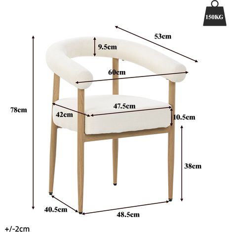Ensemble 6 fauteuils à manger sellerie confortable,cadre métallique robuste. Modèle moderne adapté aux familles nombreuses. (1/5)