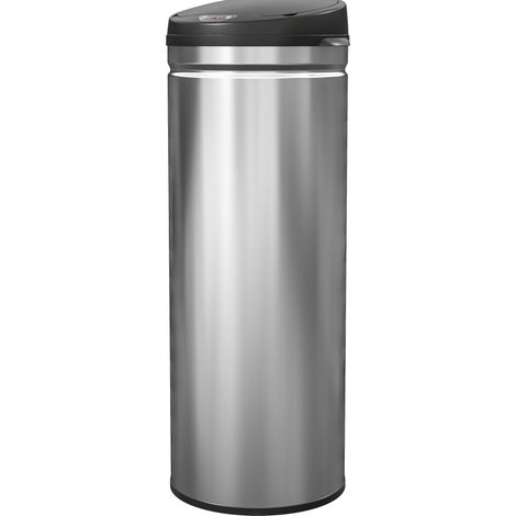 Papelera con sensor 50 L de acero inoxidable plateada con cierre suave HOMVRA (1/5)