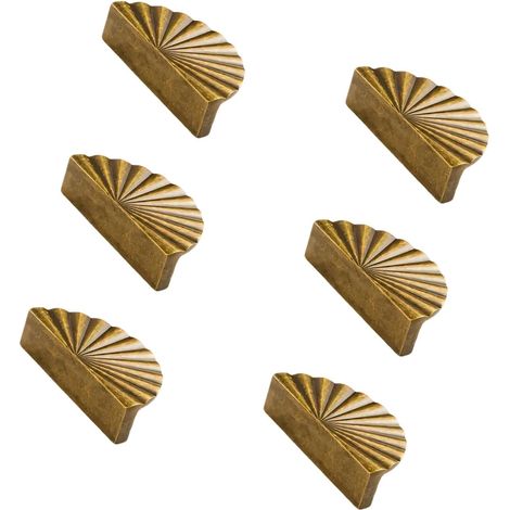 Lot de 6 poignées meuble dorées, élégantes tiroir et coquille (1/5)