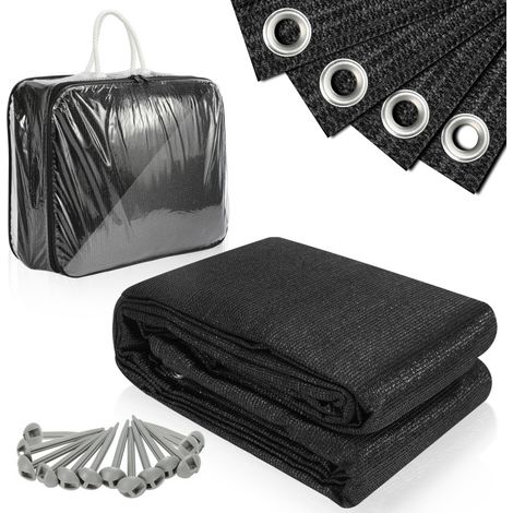 SWANEW Tappeto da esterno Tappeto da Tenda Tappeto da Viaggio da Campeggio Tappeto da Gazebo per Caravanna 250X500cm Nero