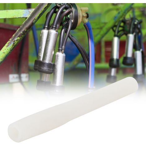 Accessoires pour machine à traire : tube court en caoutchouc de qualité alimentaire, ensemble de 4 gobelets à traire, pièces détachées, tube court blanc (1/5)