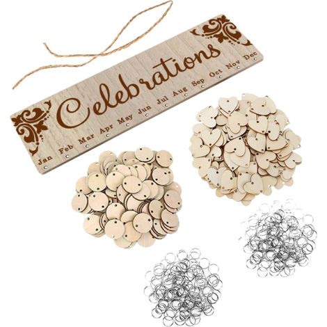 Calendrier en bois liste maison anniversaire conseil Plaque bricolage suspendu en bois anniversaire rappel calendrier bricolage créatif décorations pour la maison (1/5)