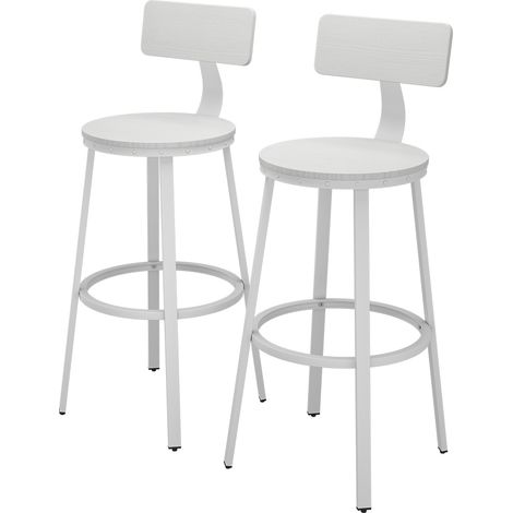 Tabouret de bar Caracas, Blanc, 34 x 102 cm Lot de 2, Vicco (1/5)