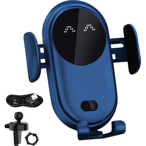 AIDUCHO Chargeur Induction Sans Fil Voiture, Automatic Clamping Chargeur Induction Voiture Rotation 360° Chargeur Telephone Voiture Clip Pour Iphone Samsung Huawei Lg Tous Les Appareils (Bleu) (1/5)