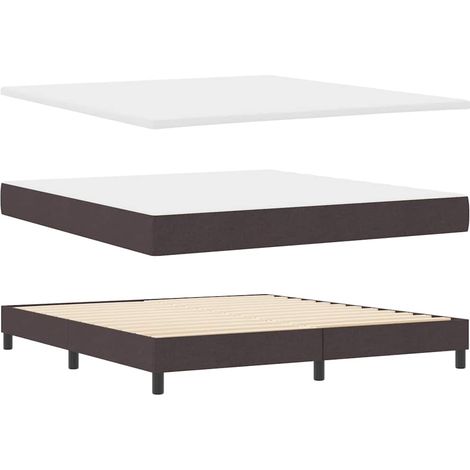 Box Spring Bed with Headboard Dark Brown 180 x 200 cm Fabric vidaXL (1/5)