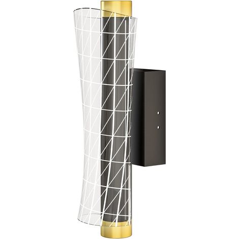 Lot de 2 Appliques murales LED dimmables en métal noir avec design en grille pour salon et chambre (1/5)