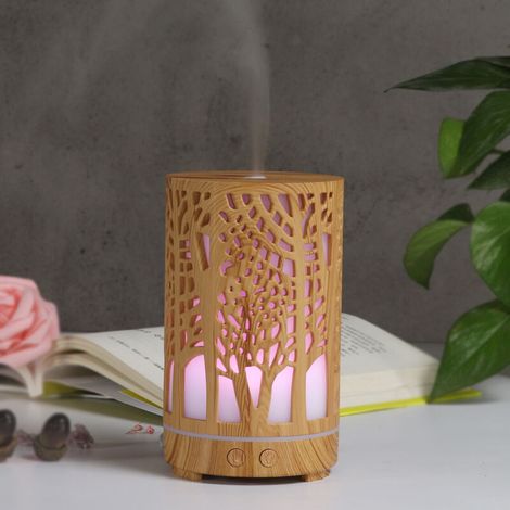 Diffuseur d'huiles essentielles ultrasonique –Mini 200ml–Veilleuse 5 V, diffuseur d'huiles essentielles pour aromathérapie, humidificateur d'air USB