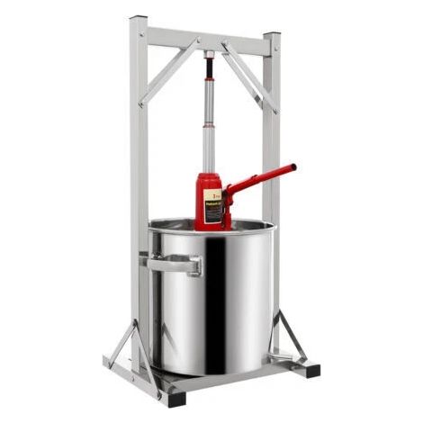 Presse manuelle de raisin / pomme d'acier inoxydable de 22L avec la presse hydraulique pour des fruits, baies, légumes, jus, presse en acier multifonctionnelle commerciale (1/5)