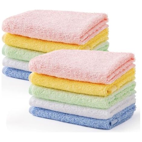 10 Pièces Serviettes de Bébé Serviettes de Main Fibre de Bambou Facial Lingettes 25 25 Cm Enfants Serviettes Multicolor Serviettes de bain Serviettes de cuisine
