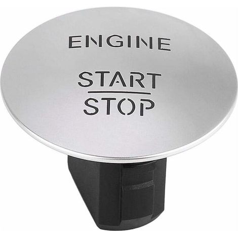 Bouton de démarrage moteur - Keyless Go Start Stop Bouton poussoir moteur Commutateur d'allumage Compatible avec Mercedes 2215450714 Argent-LIAIKI (1/4)
