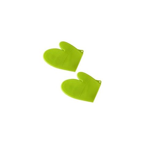 Maniques en silicone pour la cuisine – dessous de plat souples et résistants pour le four – accessoires de cuisine avec sac pour une cuisine plus saine (Vert) (1/5)