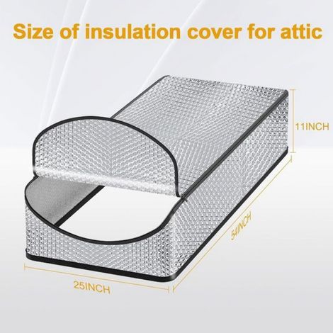 Housse Isolante Trappe Grenier - Aluminium + Bulles D Air - 63.5 X 137.2 X 27.9 Cm - Zippée - Protection Echelle - 1 Unite (1/5)