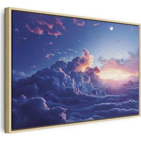 Cuadro artgeist lienzo azul 90x60 cm marco madera