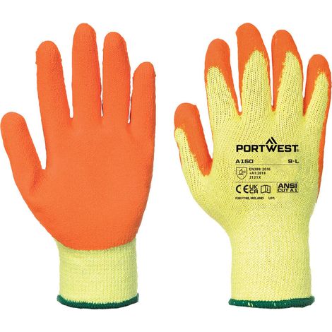 Strickhandschuhe mit klassischer Latex-Beschichtung Orange M - Größe 8 (1/2)