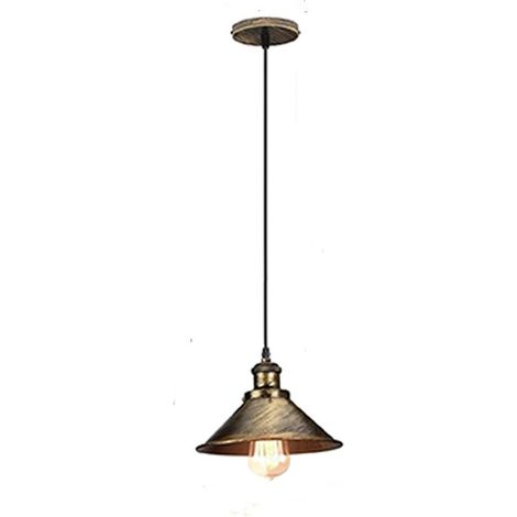 22CM Lampes À Suspension Rétro Vintage Lustre E27 Plafonnier Industriel Abat-Jour En Métal Pour Loft Restaurant Café Bar (1/5)