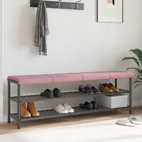 vidaXL Cojín de banco 4 uds. Terciopelo Rosa Profundidad 35 cm (1/5)