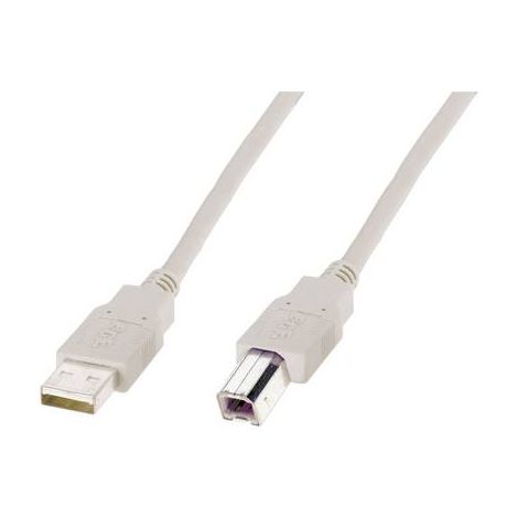 Digitus Câble USB USB 2.0 USB-A mâle, USB-B mâle 1.80 m beige rond, blindage double AK-300105-018-E (1/2)